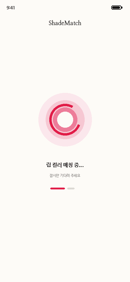 ShadeMatch 립 컬러 분석 중 화면